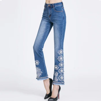 Summer Spring Fashion Women Beads Embroidery Stretch Tassel Ankle Length Denim Trousers , Woman Jeans Pants With Embroidered
Summer Spring Fashion Women Beads Embroidery Stretch Tassel Ankle Length Denim Trousers , Woman Jeans Pants With Embroidered