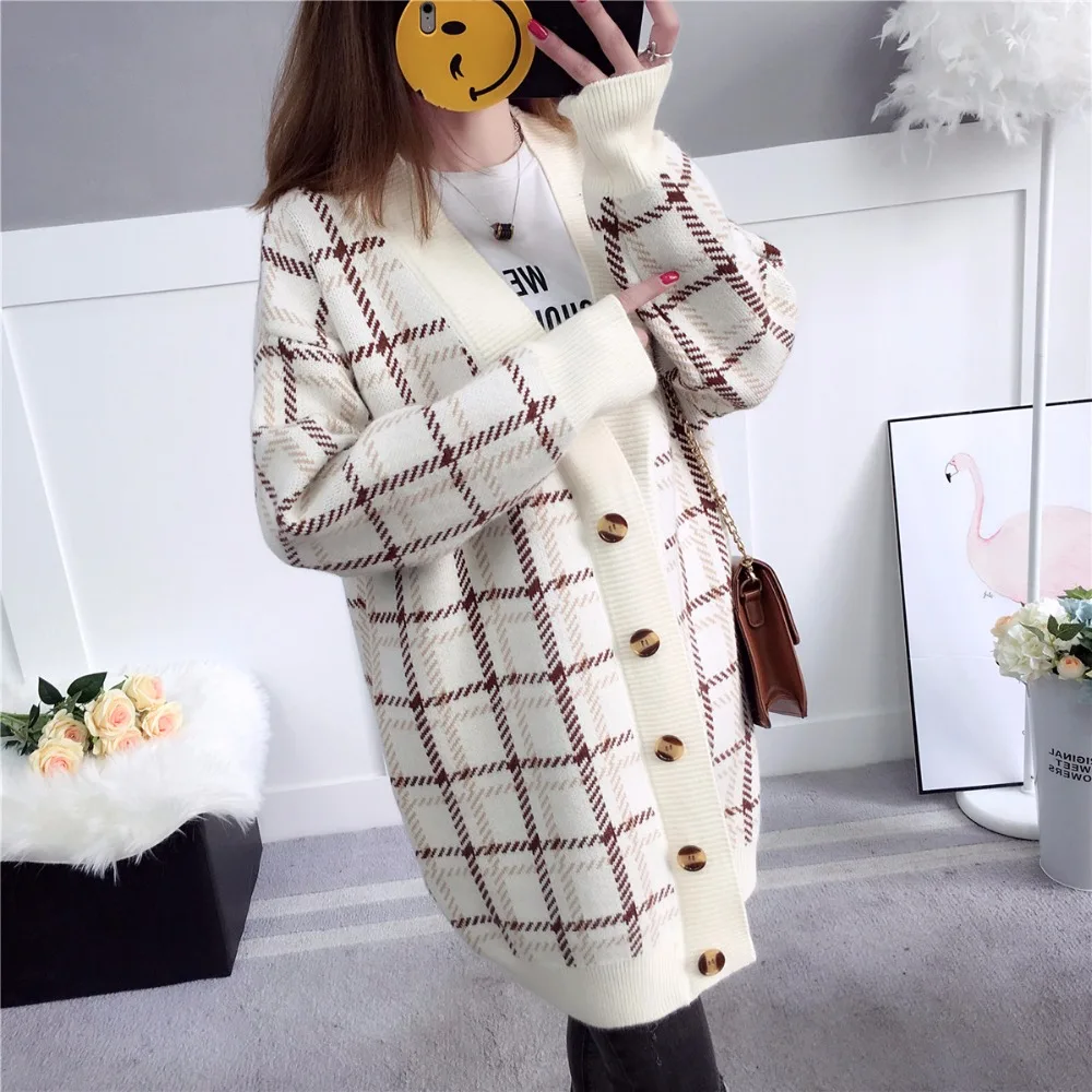 2019 New Winter Cardigans Long Casual Sweater Jumpers Oversized Plaid Cardigans Long Jacket Knit Outerwear Bronzing Tops
2019 New Winter Cardigans Long Casual Sweater Jumpers Oversized Plaid Cardigans Long Jacket Knit Outerwear Bronzing Tops