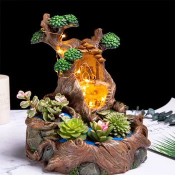 Flower Pot Resin Succulents Plants Small Bonsai Pot Vase Micro Landscape Flower Pot Garden Decoration With Led String
Flower Pot Resin Succulents Plants Small Bonsai Pot Vase Micro Landscape Flower Pot Garden Decoration With Led String
