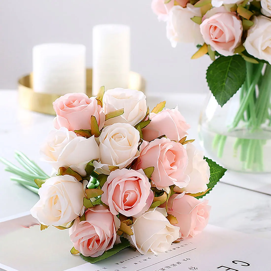 12pcs Artificial Rose Bouquet Decorative Silk Flowers Bride Bouquets for Wedding Home Party Decoration Wedding Supplies
12pcs Artificial Rose Bouquet Decorative Silk Flowers Bride Bouquets for Wedding Home Party Decoration Wedding Supplies