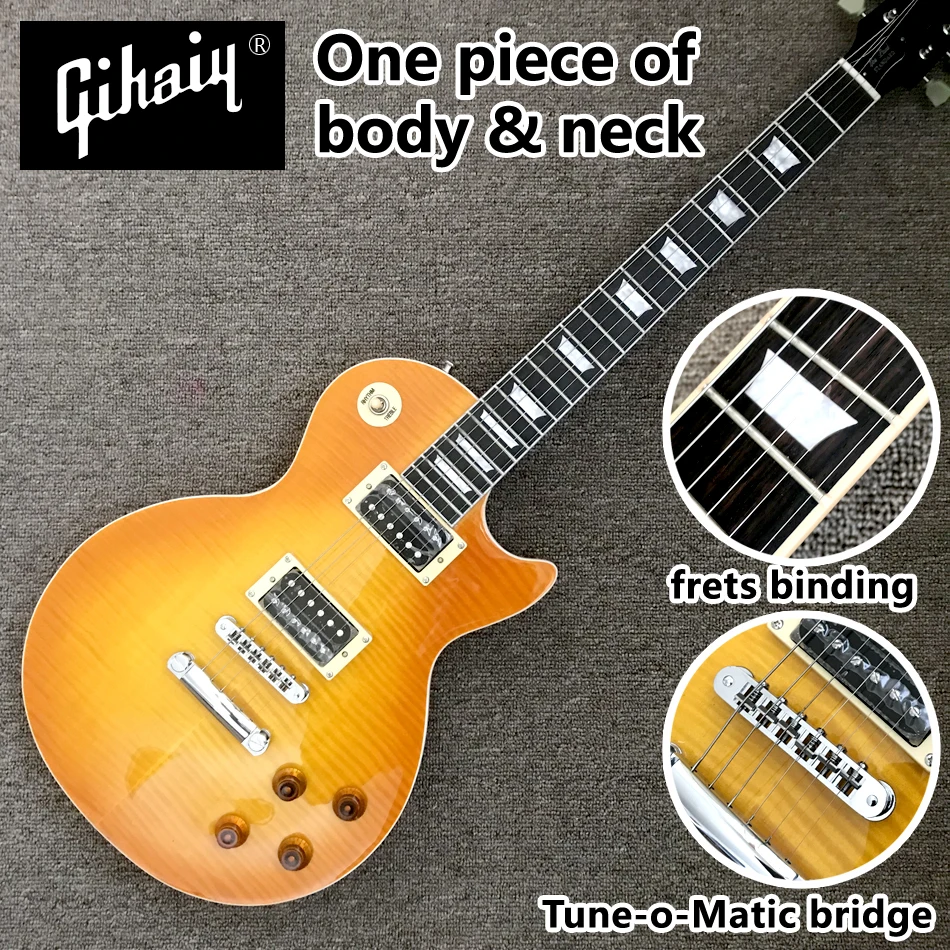 High quality hand-made one piece of body & neck rosewood electric guitar, frets binding, Tune-o-Matic bridge, free shipping, 01
High quality hand-made one piece of body & neck rosewood electric guitar, frets binding, Tune-o-Matic bridge, free shipping, 01