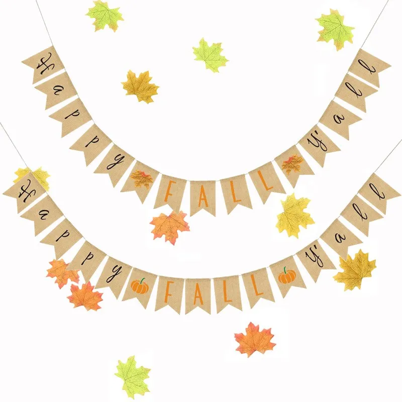3M Yellow Burlap Linen Happy Fall Yall Pumpkin/Maple Leaf Clear Pattern Thanksgiving Day Hanging Decorate Festival Banners
3M Yellow Burlap Linen Happy Fall Yall Pumpkin/Maple Leaf Clear Pattern Thanksgiving Day Hanging Decorate Festival Banners
