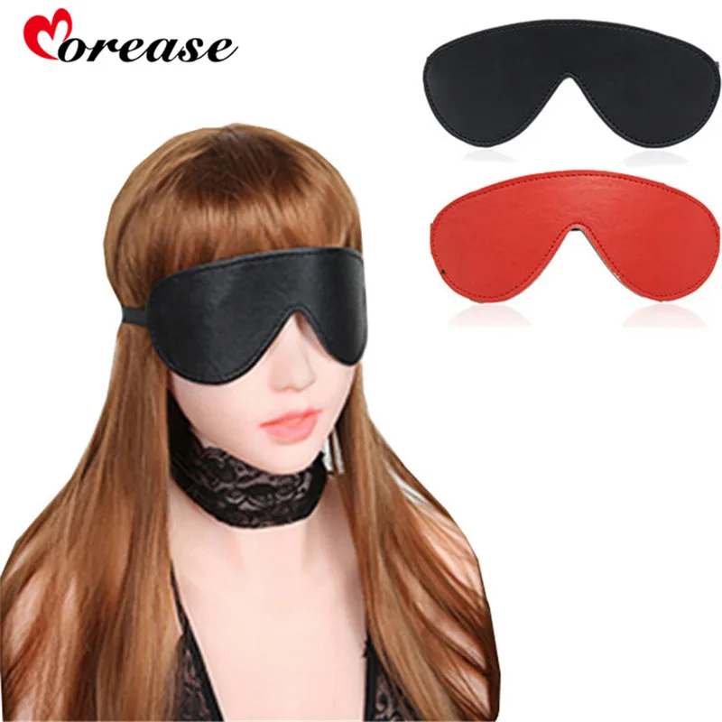 Morease Blindfold Bondage Restraints Pu Leather Sexy Toys Cosplay Eye