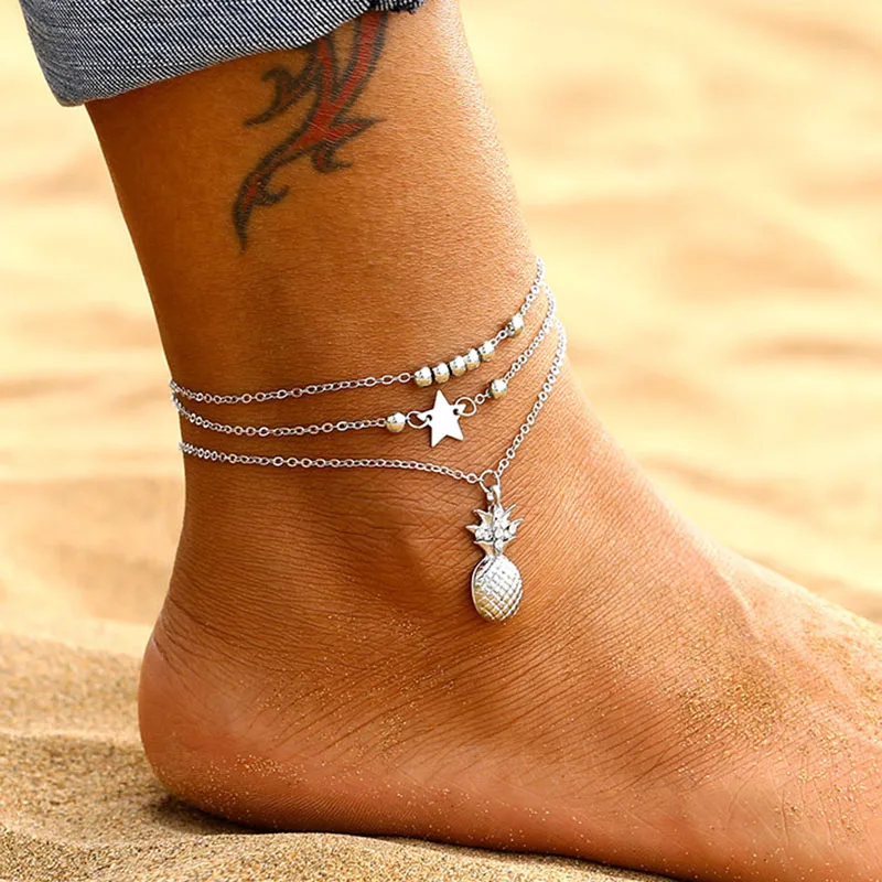 Vintage Gold Silver Color Multilayer Pineapple Anklet For Women Bohemian Moon Map Beads Leaves Anklet Bracelet 2019 DIY Jewelry
Vintage Gold Silver Color Multilayer Pineapple Anklet For Women Bohemian Moon Map Beads Leaves Anklet Bracelet 2019 DIY Jewelry
