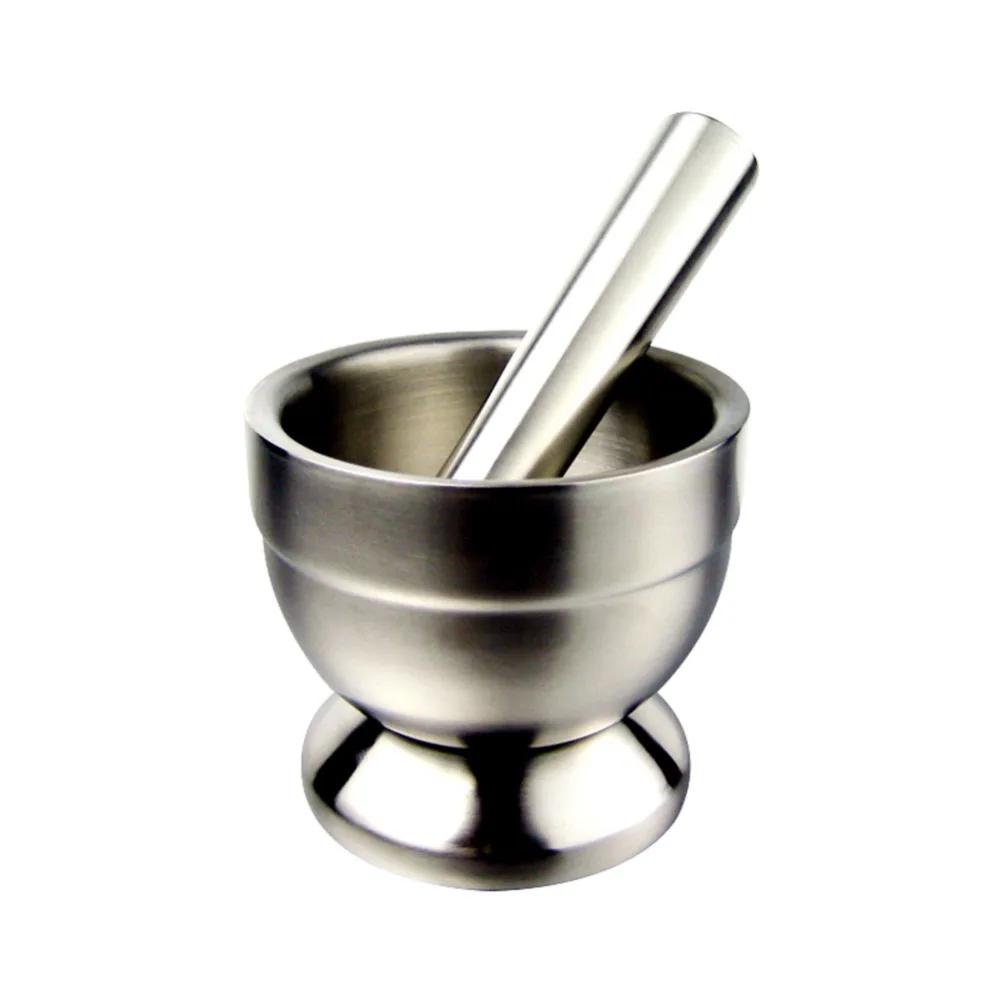 Stainless Steel Mortar Pestle Pedestal Bowl Kitchen Garlic Pepper Spice Grinder Mill Pugging Pot Moedor de Pimenta Pimenta e Sal
Stainless Steel Mortar Pestle Pedestal Bowl Kitchen Garlic Pepper Spice Grinder Mill Pugging Pot Moedor de Pimenta Pimenta e Sal