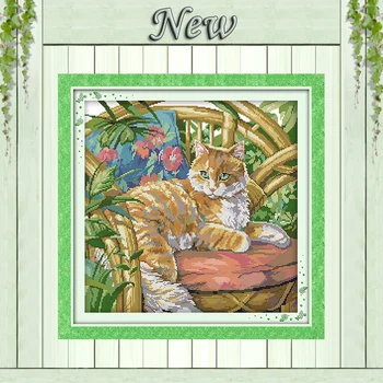 The cat on the chair animal painting Counted Print on canvas DMC 11CT 14CT Chinese Cross Stitch kits Needlework Set embroidery
The cat on the chair animal painting Counted Print on canvas DMC 11CT 14CT Chinese Cross Stitch kits Needlework Set embroidery