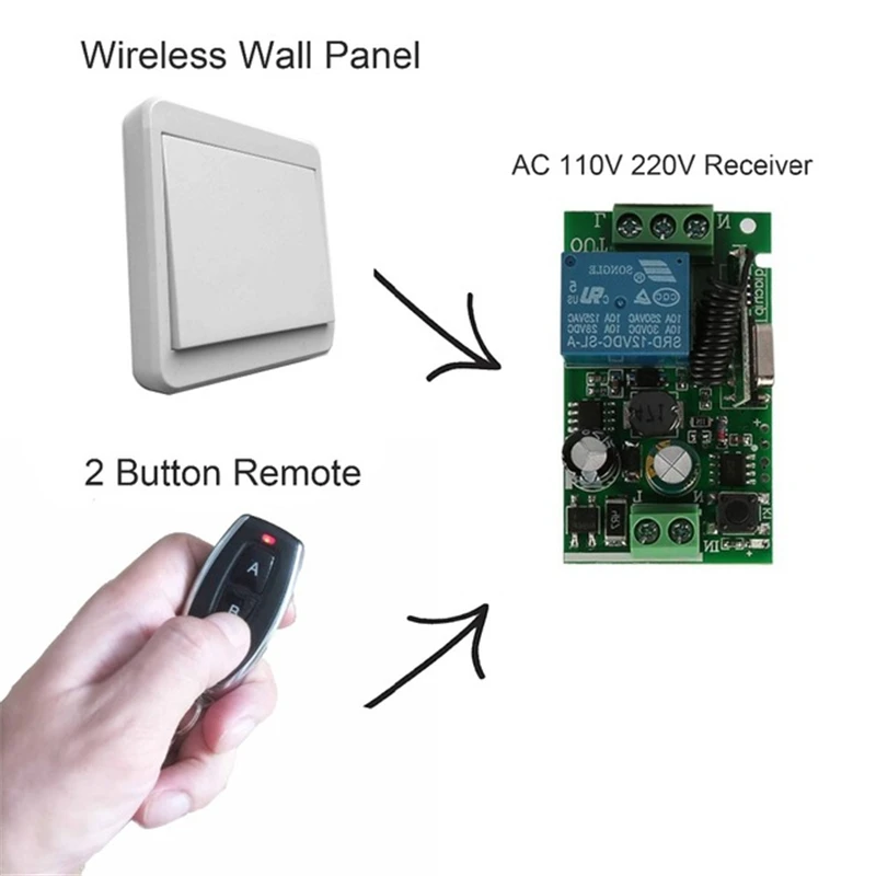 433mhz Universal Wireless Remote Control Switch AC 110V 220V 1CH Relay Receiver Module & Wall Switch & Remote Controls
433mhz Universal Wireless Remote Control Switch AC 110V 220V 1CH Relay Receiver Module & Wall Switch & Remote Controls