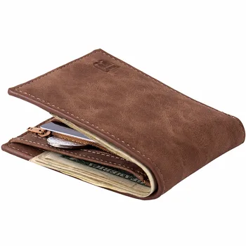 BABORRY with Coin Bag zipper mens wallet small Men Wallet