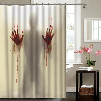 Simulation Of 3D Digital Printing Tricky Horror Shadows Blood Handprint Shower Curtain Waterproof Polyester Bathroom Curtain
Simulation Of 3D Digital Printing Tricky Horror Shadows Blood Handprint Shower Curtain Waterproof Polyester Bathroom Curtain