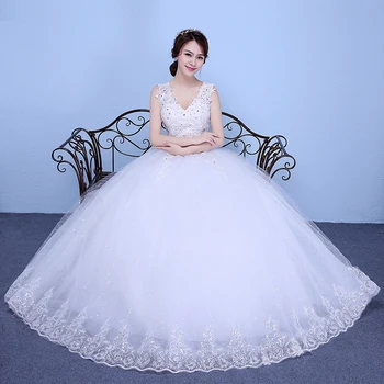 Vestido De Noiva New Design Ball Gown Lace Appliques Wedding Dresses 2019 V-Neck Crystal Backless Sexy Wedding Gowns
Vestido De Noiva New Design Ball Gown Lace Appliques Wedding Dresses 2019 V-Neck Crystal Backless Sexy Wedding Gowns
