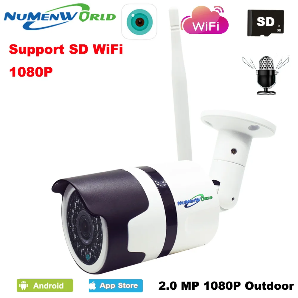 

Waterproof Wireless IP cam 1080P HD P2P 802.11b/g/n wifi network Wired IP Camera IR Outdoor CCTV Camera IP with External SD slot