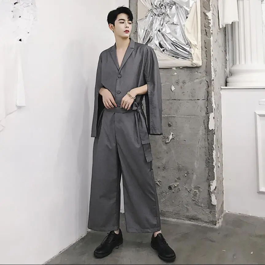 2018 новый мужской осенний брендовый Модный комбинезон мужские свободные слитные