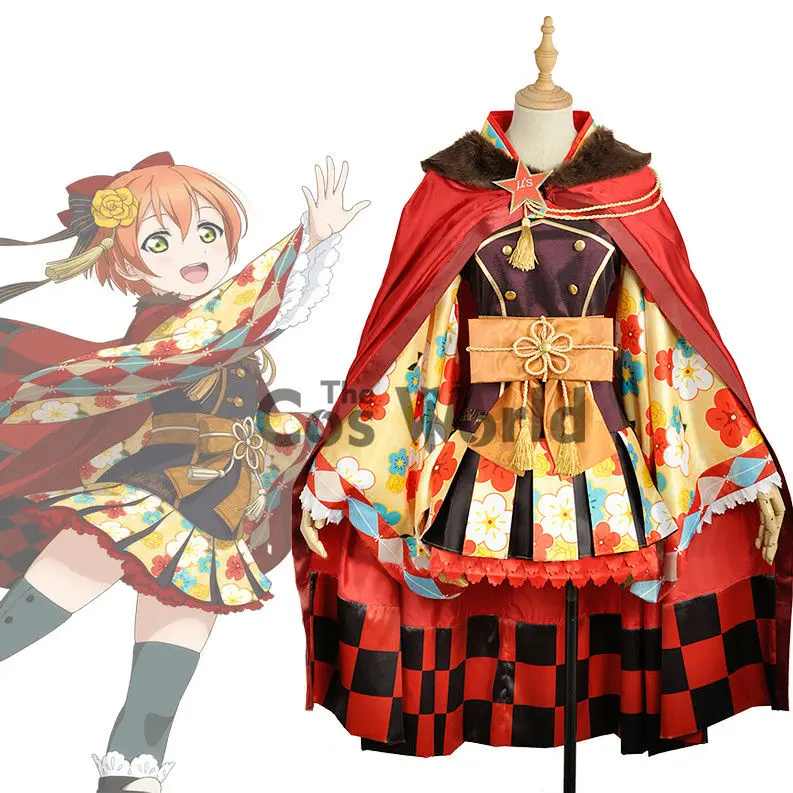 Love Live School Idol Project Hoshizora Rin Flower Топы в полоску кимоно юката платье униформа наряд