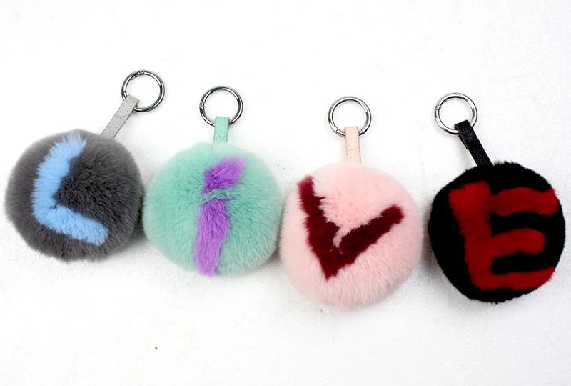 A-Z Letters Real Rabbit Fur Small 10Cm Ornament*