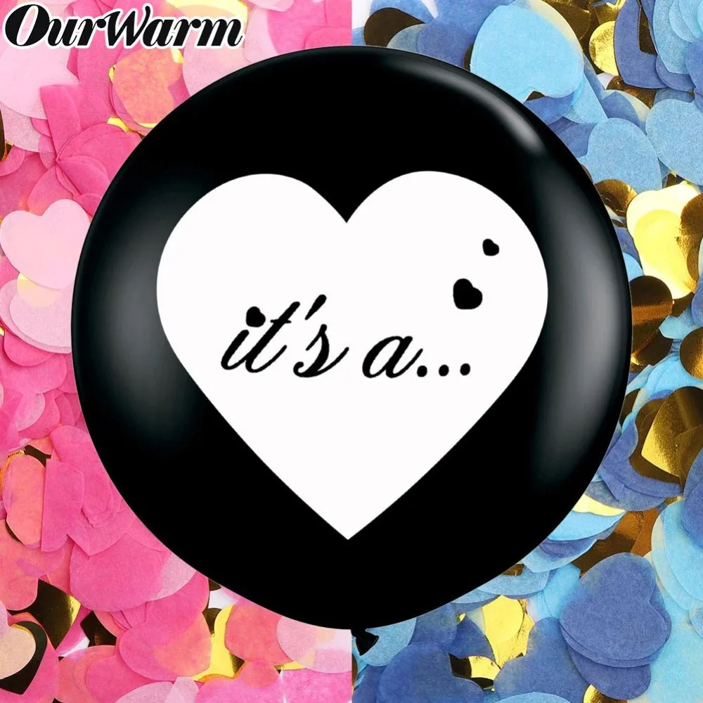 OurWarm 36inch Black Gender Reveal Balloon "It's a...." Helium Latex Balloon with Love Heart Confetti Baby Shower Decorations
OurWarm 36inch Black Gender Reveal Balloon "It's a...." Helium Latex Balloon with Love Heart Confetti Baby Shower Decorations