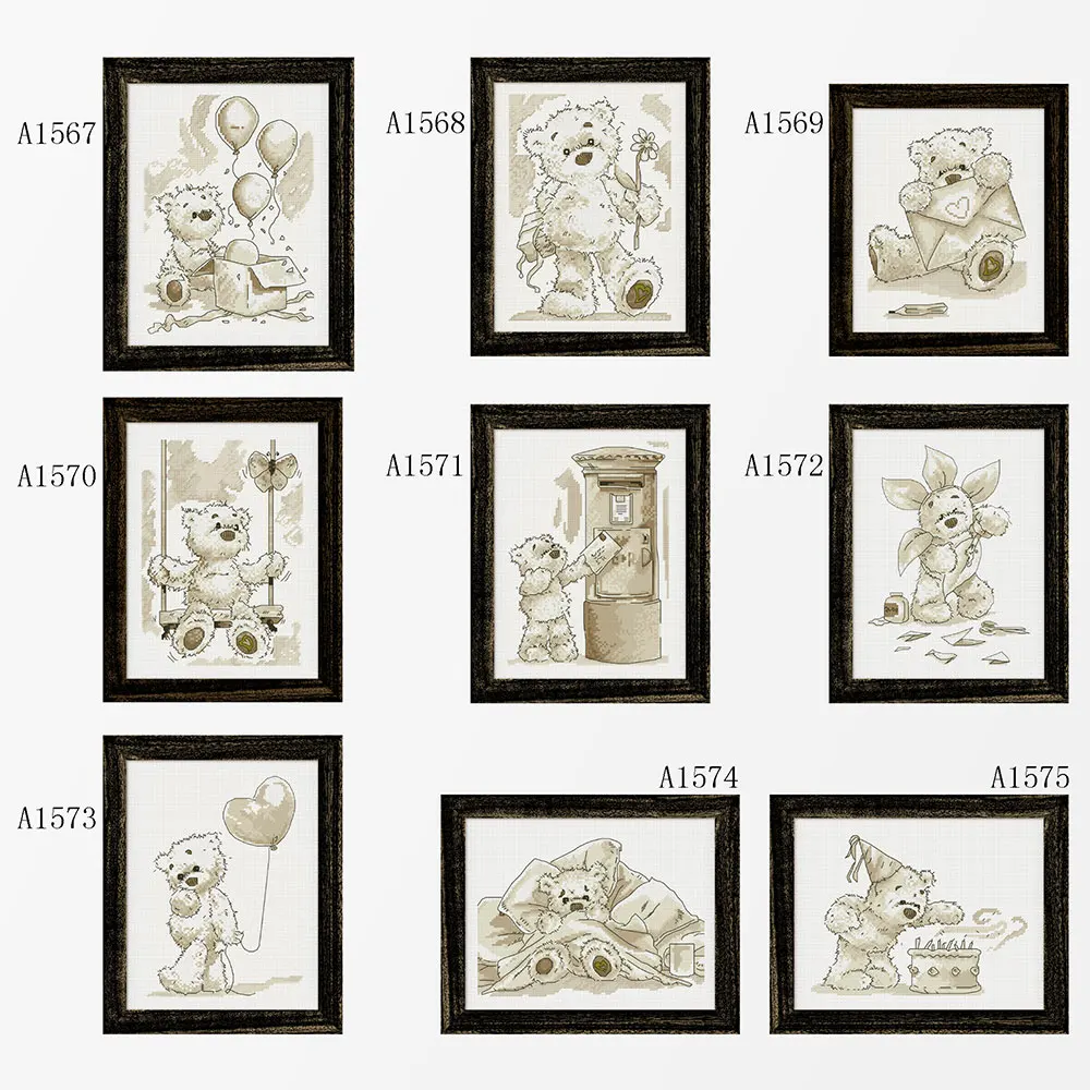 Print Cross Stitch Home Hand Embroidery Cute Cartoon Monochrome Bear Series Fishxx Sewing
Print Cross Stitch Home Hand Embroidery Cute Cartoon Monochrome Bear Series Fishxx Sewing