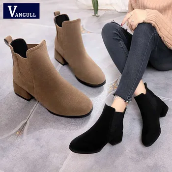 Vangull New Classic Women Ankle Boots Winter Female Chelsea Boots Thick Heel Suede Warm Short Plush Women Shoes Women Booties
Vangull New Classic Women Ankle Boots Winter Female Chelsea Boots Thick Heel Suede Warm Short Plush Women Shoes Women Booties