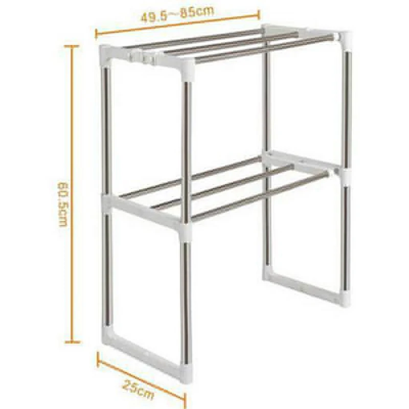 Image 1Pcs Adjustable Stainless Steel Multifunctional Microwave Oven Shelf Rack Standing Type Double Kitchen Storage Holders