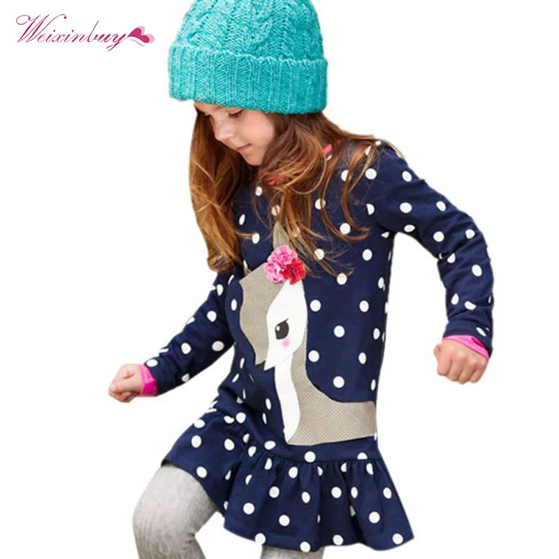 WEIXINBUY Baby Girls Dress Animal Appliques Cotton Christmas Dress Princess Costume for Kids Clothes Long Sleeve Children Dress 
WEIXINBUY Baby Girls Dress Animal Appliques Cotton Christmas Dress Princess Costume for Kids Clothes Long Sleeve Children Dress