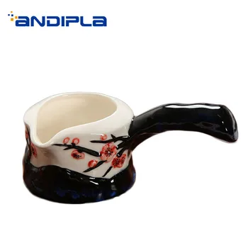

210ml Creative Fair Cup Hand Painted Plum Flower Ceramic Porcelain Handle Tea Mug Chinese Kung Fu Tea Set Cha Hai Drinkware Art