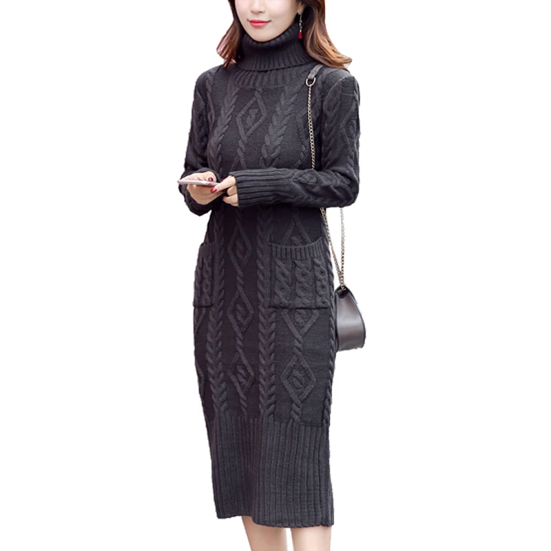 Casual Slim Midi Dress Women Winter 2018 New Arrival Knitted Sweater Dress Long Sleeve Turtleneck Twist Fashion Women Dresses
Casual Slim Midi Dress Women Winter 2018 New Arrival Knitted Sweater Dress Long Sleeve Turtleneck Twist Fashion Women Dresses