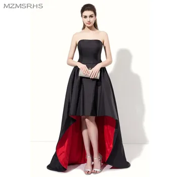 Elegant Strapless Black Red Prom Dresses 2017 High Back Low Front Satin A Line Formal Evening Gown vestido de festa
Elegant Strapless Black Red Prom Dresses 2017 High Back Low Front Satin A Line Formal Evening Gown vestido de festa