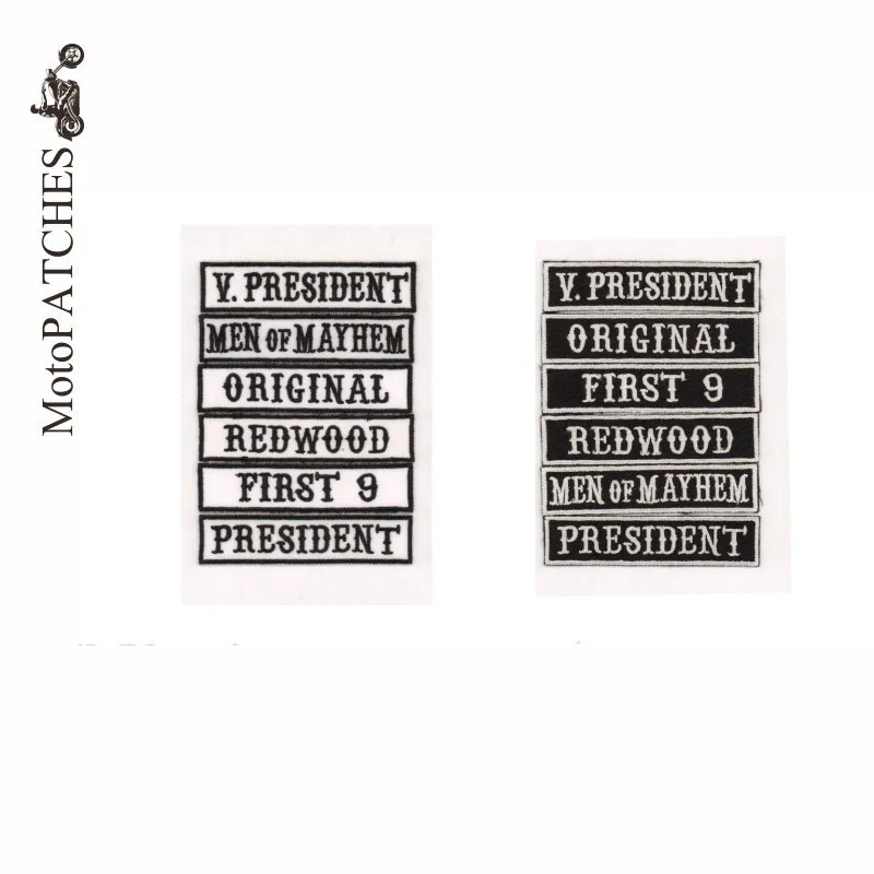 MotoPATCHES 5Pieces/Lot Black & White Motorcycle Jacket Biker Vest Front Patches Embroidered Iron On Patches
MotoPATCHES 5Pieces/Lot Black & White Motorcycle Jacket Biker Vest Front Patches Embroidered Iron On Patches