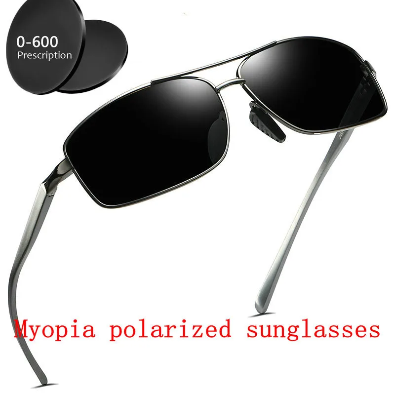 

2019 Diopter Finished Myopia Polarized Sunglasses Men Women Nearsighted Glasses Fashion square men's driving goggles UV400 FML