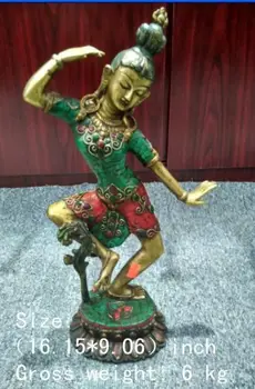 41cm*Nepal copper inlaid turquoise of Buddha, the virgin goddess of mercy statue
41cm*Nepal copper inlaid turquoise of Buddha, the virgin goddess of mercy statue