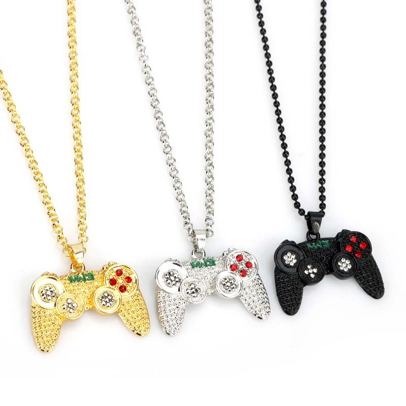 3 Colors Cool Big Iced Out New Game Controller Handle Pendants Necklace Rhinestone Jewelry Chain Necklace for Women Men Gift
3 Colors Cool Big Iced Out New Game Controller Handle Pendants Necklace Rhinestone Jewelry Chain Necklace for Women Men Gift