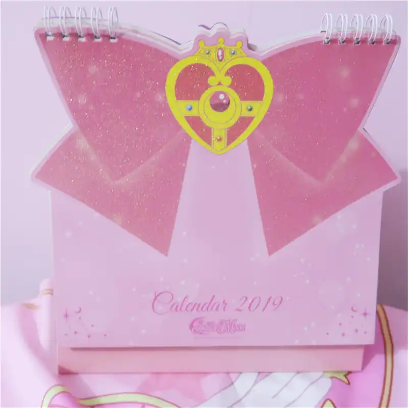 Japan Anime Sailor Moon Desk Calendar Agenda Daily Schedule Pink