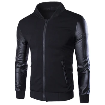 2019 New Spring Autumn Men's Jackets Patchwork Leather Coats Casual Slim Fit Motorcycle Bomber Jacket Male Outerwear M-3XL
2019 New Spring Autumn Men's Jackets Patchwork Leather Coats Casual Slim Fit Motorcycle Bomber Jacket Male Outerwear M-3XL
