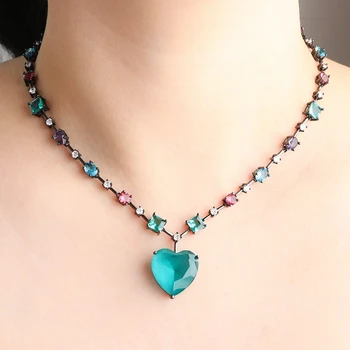 Multi-Color AAA Cubic Zirconia Crystal Pendant Necklace for Women Boho Jewelry Heart Chain Necklace
Multi-Color AAA Cubic Zirconia Crystal Pendant Necklace for Women Boho Jewelry Heart Chain Necklace