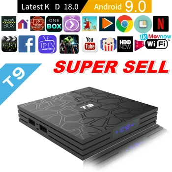 2019 T9 Android TV BOX Android 9.0 4GB 32GB 64GB Rockchip RK3318 H.265 4K USB 3.0 2.4G/5G WiFi Bluetooth 4.1 Smart TV box Media
2019 T9 Android TV BOX Android 9.0 4GB 32GB 64GB Rockchip RK3318 H.265 4K USB 3.0 2.4G/5G WiFi Bluetooth 4.1 Smart TV box Media