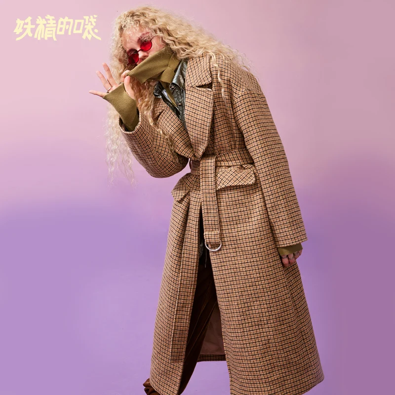 ELF SACK Plaid Woolen Coats Turn-down Collar Women Elegant Jackets 2019 Winter Streetwear British Blends Office Ladies Outwear
ELF SACK Plaid Woolen Coats Turn-down Collar Women Elegant Jackets 2019 Winter Streetwear British Blends Office Ladies Outwear