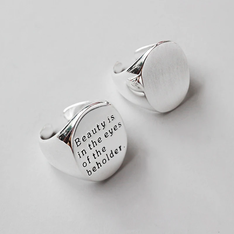 BIG J.W 925 Sterling Silver Open Adjustable Rings For Women Oval Brushed Glossy Surface Finger Rings With Letters Fine Jewelry
BIG J.W 925 Sterling Silver Open Adjustable Rings For Women Oval Brushed Glossy Surface Finger Rings With Letters Fine Jewelry