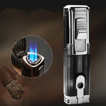 Powerful Windproof Triple Torch Turbo Lighter Fire Jet Pipe Gas Lighter Metal With Cigar Cutter Pen Spray Gun 1300 C Butane
Powerful Windproof Triple Torch Turbo Lighter Fire Jet Pipe Gas Lighter Metal With Cigar Cutter Pen Spray Gun 1300 C Butane