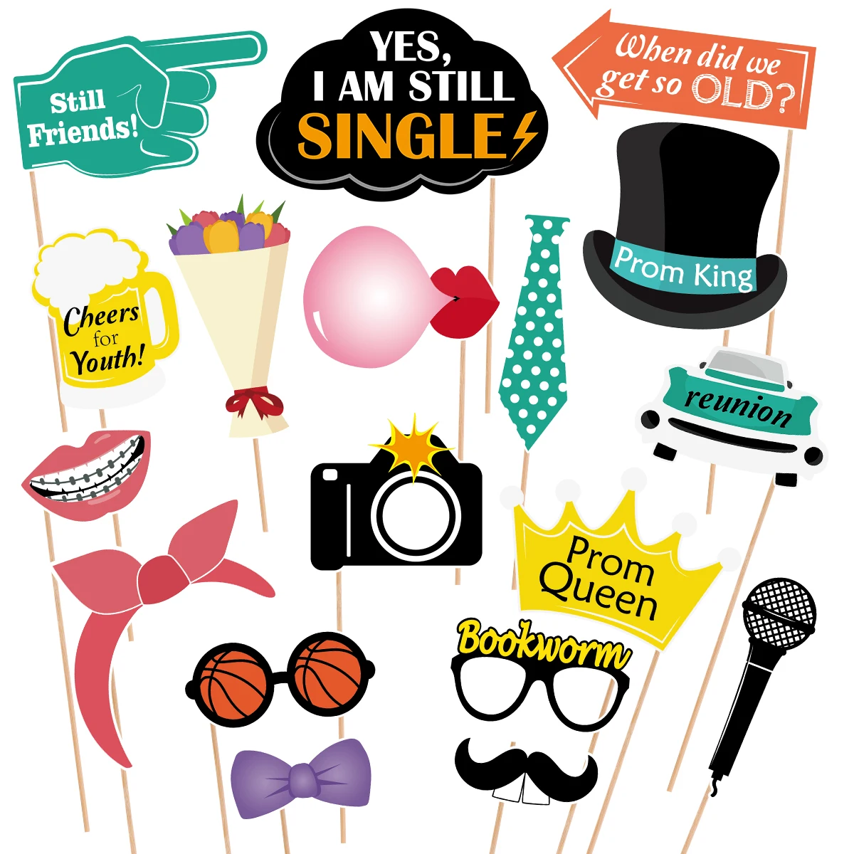 Tinksky 18PCS Class Reunion Supplies Kit Set Photo Props Beautiful for Parties Outdoor Events Celebrations
Tinksky 18PCS Class Reunion Supplies Kit Set Photo Props Beautiful for Parties Outdoor Events Celebrations