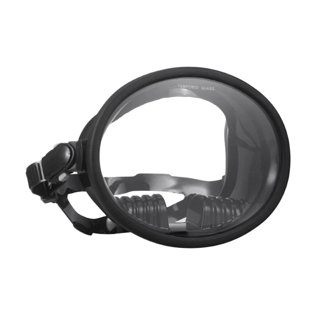 1 Pcs UV Protection Diving Full Face Mask Scuba Diving & Spearfishing Anti-Fog Goggles Glasses with Silicone Strap Adult Black