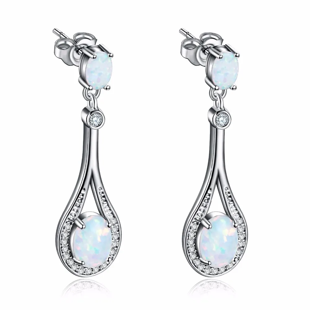 Beautiful Sterling Silver 925 Sparkling CZ Cubic Zircon Earrings Oval White Fire Opal Wedding Stud Earrings
Beautiful Sterling Silver 925 Sparkling CZ Cubic Zircon Earrings Oval White Fire Opal Wedding Stud Earrings