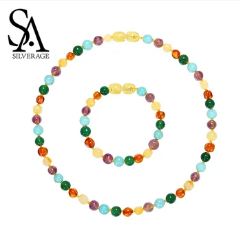 SA SILVERAGE Natural Amber Round Ball New Chain Necklaces for Woman Fine Jewelry Adult Beads Necklace Women Multicolor Necklaces
SA SILVERAGE Natural Amber Round Ball New Chain Necklaces for Woman Fine Jewelry Adult Beads Necklace Women Multicolor Necklaces