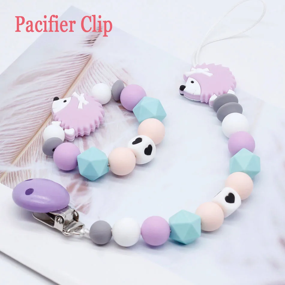 Baby Silicone Pacifier Clip Chain Dummy Clip Binky Clip Gift Candy Teether Toy Beads Cute Hedgehog Fit Girl Boy Chewable toy
Baby Silicone Pacifier Clip Chain Dummy Clip Binky Clip Gift Candy Teether Toy Beads Cute Hedgehog Fit Girl Boy Chewable toy