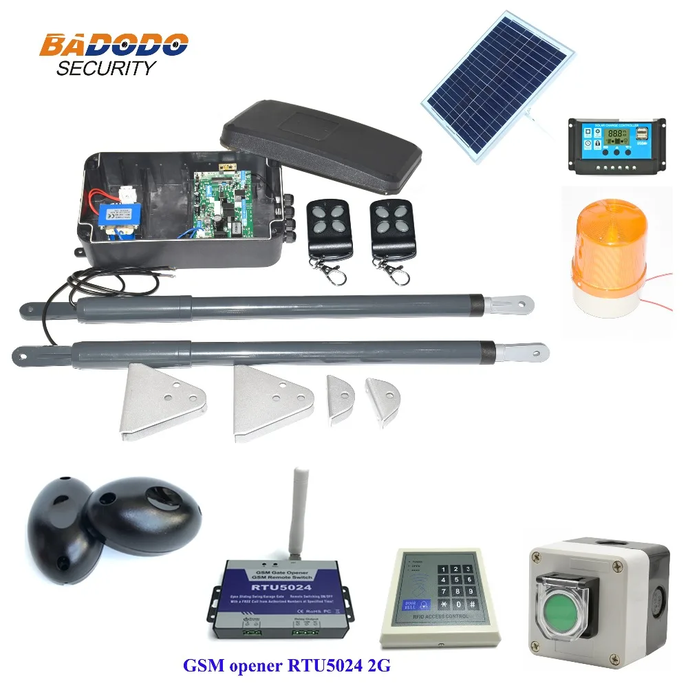 AC220V 200Kg x 2 heavy duty force Waterproof automatic dual arms swing gate Opener Operator with solar powered GSM gate opener
AC220V 200Kg x 2 heavy duty force Waterproof automatic dual arms swing gate Opener Operator with solar powered GSM gate opener