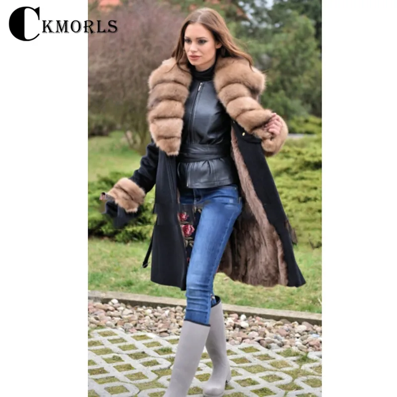 CKMORLS New Women Real Fur Parkas Winter Woolen Coats With Natural Fox Fur Collar Long Black Fur Jacket Slim Fashion Coat Casual
CKMORLS New Women Real Fur Parkas Winter Woolen Coats With Natural Fox Fur Collar Long Black Fur Jacket Slim Fashion Coat Casual