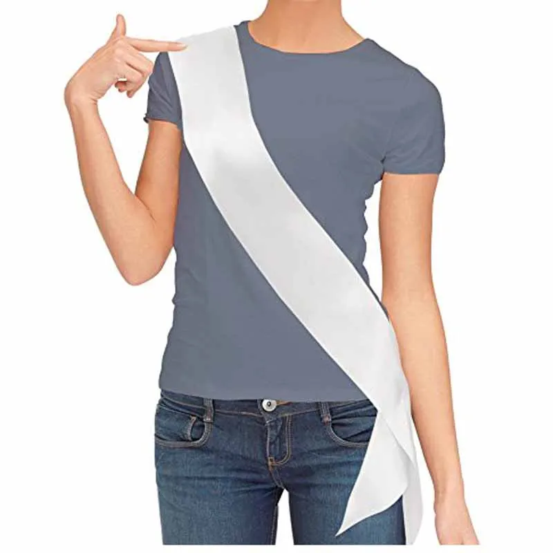 White black Blank Satin Sash Make Your Own Sash for birthday Bride to Be Bachelorette hen Party Wedding baby shower Decoration
White black Blank Satin Sash Make Your Own Sash for birthday Bride to Be Bachelorette hen Party Wedding baby shower Decoration