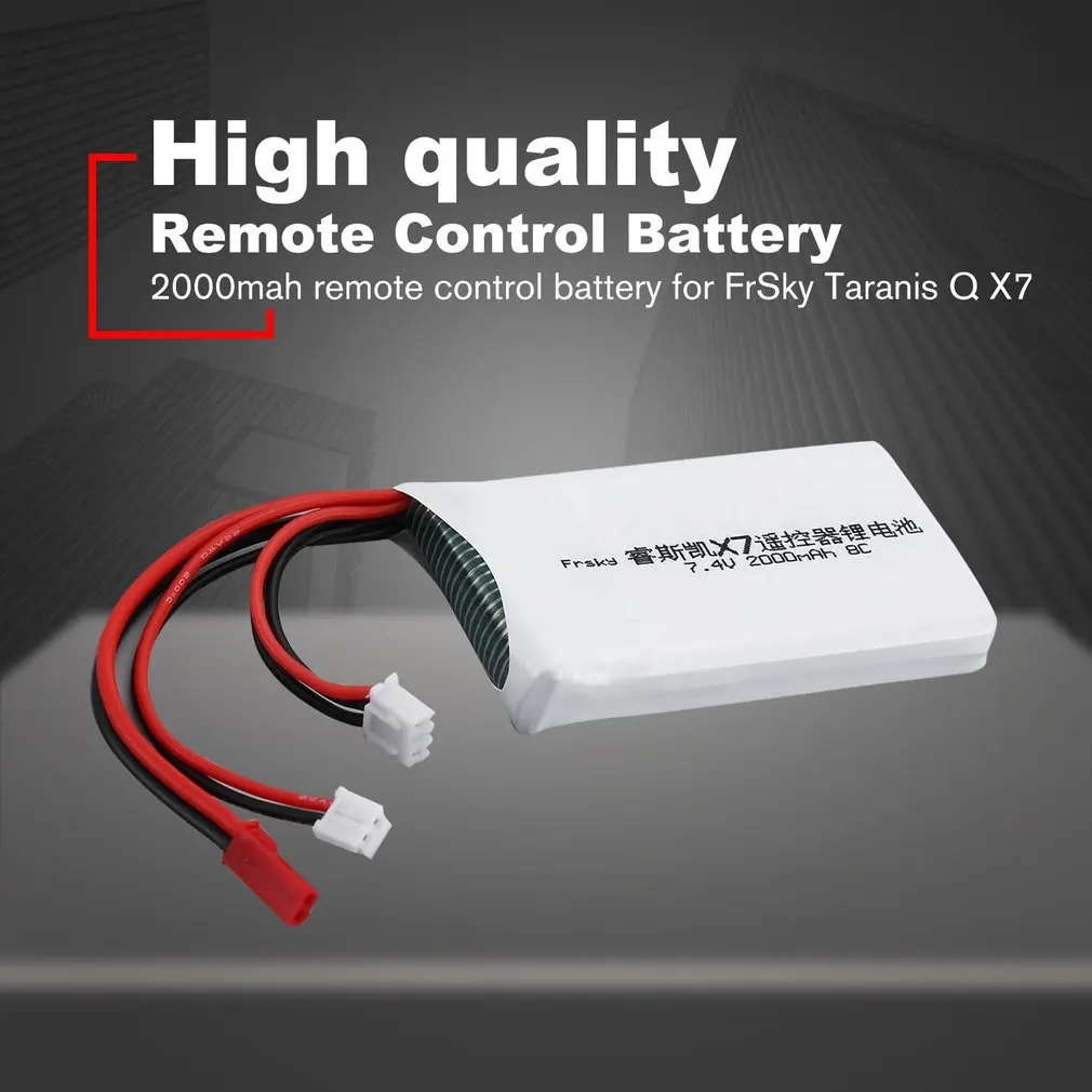 7.4V 2S 2000mAh 8C Rechargeable Remote Control Li-Battery Transmitter Battery for FrSky Taranis Q X7 RC Models Parts
7.4V 2S 2000mAh 8C Rechargeable Remote Control Li-Battery Transmitter Battery for FrSky Taranis Q X7 RC Models Parts