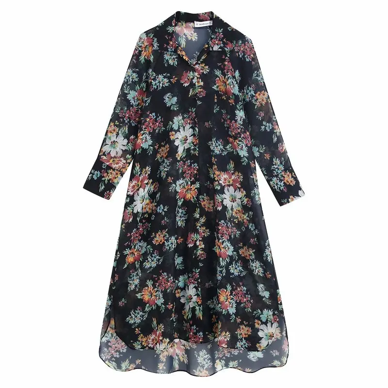 New arrival BB50-9446 European and American fashion MIDI printed shirt dress
New arrival BB50-9446 European and American fashion MIDI printed shirt dress