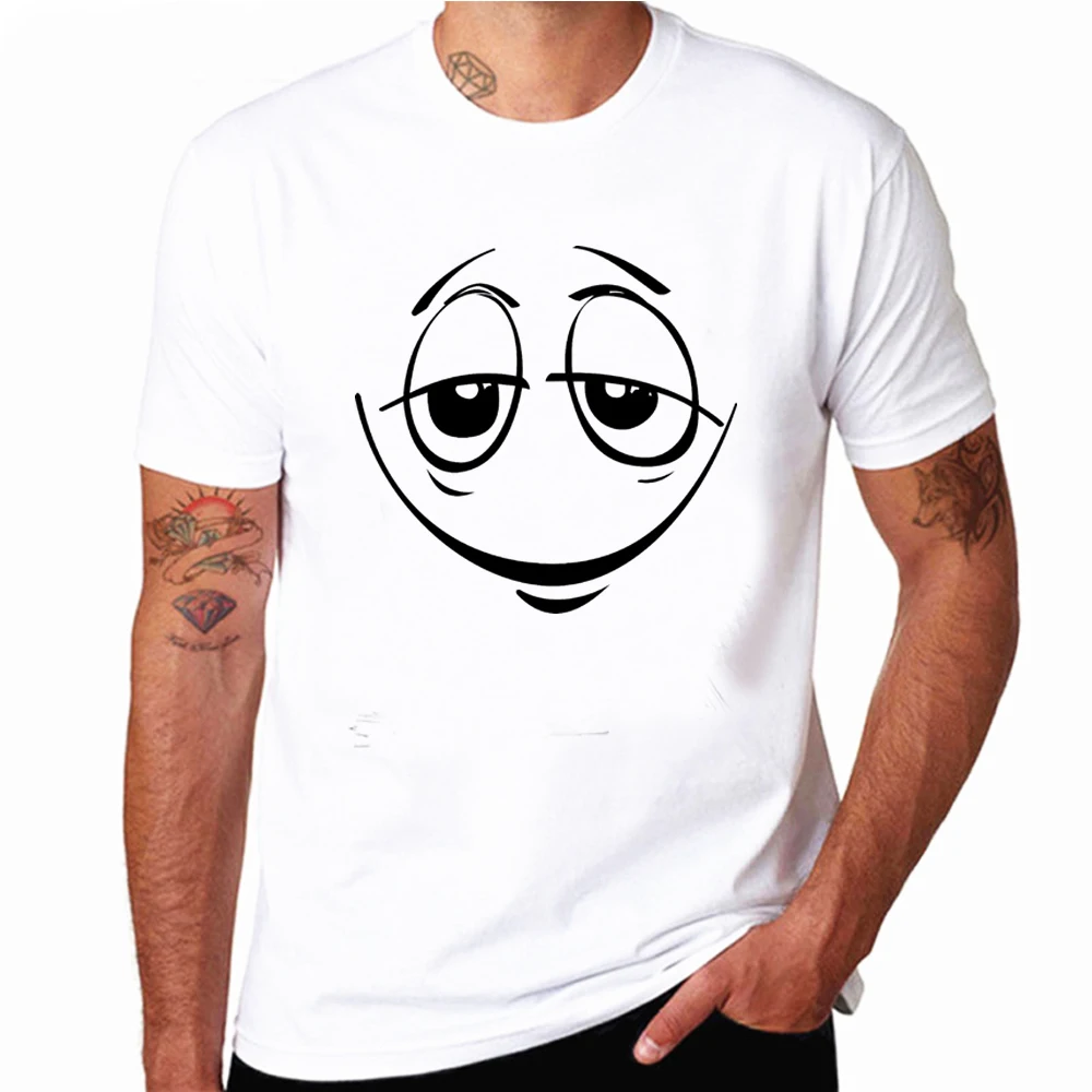 Фото Dopey Eyed смайлик группа костюм футболка Забавный человек футболки 2018 летний топ