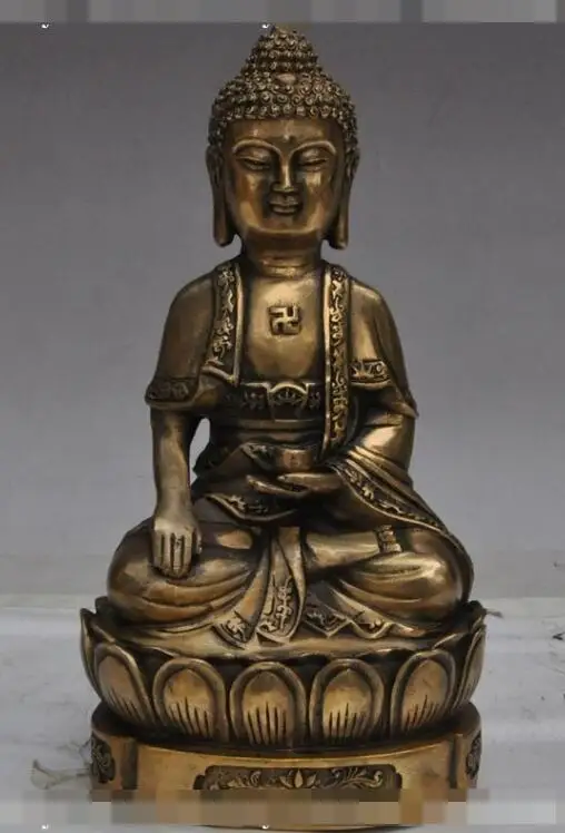 S4909 10" old china buddhism brass healing Medicine Buddha sakyamuni Shakyamuni statue 
S4909 10" old china buddhism brass healing Medicine Buddha sakyamuni Shakyamuni statue