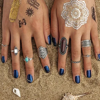12 Sets/Lot Punk Antique Gold Silver Color Finger Rings for Women Geometric Crystal Brown Stone Knuckle Ring Bohemian Jewelry
12 Sets/Lot Punk Antique Gold Silver Color Finger Rings for Women Geometric Crystal Brown Stone Knuckle Ring Bohemian Jewelry